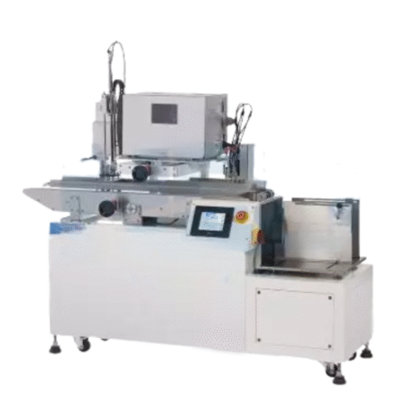 Automatic Print and Apply Labeling system with Bag Feeder Labelling Motor: Stepper Motor Labeling Speed: 10–30 pcs/min (depending on product and label size) Label Size: Length 10–100 mm, Width 10–100 mm Power Supply: 110 or 220 VAC, 50/60 Hz, Single Phase Machine Size: (L) 1700mm x (W) 500mm x (H) 1550mm