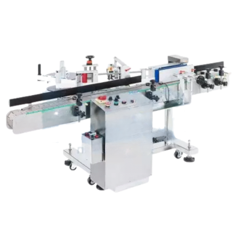 Automatic Round Bottle Labeler Labeling speed: 20~60 pcs/ min (depends on containers and label size) Bottle size: diameter 16 mm- 90 mm/ height 30-160 mm Label size: (W) 10~100mm / (L) 20~300mm Label reel: Inner diameter 75mm / Outer Diameter 300mm Accuracy: ± 1mm Supply power: 110V or 220VAC, 50/60Hz Machine size: (L) 1767mm (W) 930mm (H) 1212mm