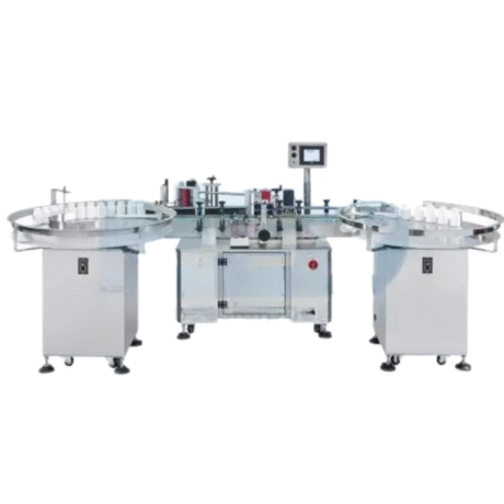 Automatic Round Bottle Labeler with Rotary Table Labeller  Dispensing Speed: max. 13m/min Label Size: max. (H) 110mm (L) 150mm Label Roll Size: Inner Dia. 75mm; Outer Dia. 300mm Power Supply: 110/220 VAC, 50/60 HZ, 1 PHASE Air Requirement: 90 PSI / 3 CFM Dimension: (L) 850mm x (W) 600mm x (H) 500mm Rotary Table Table Diameter: 600 / 800 / 900 / 1000 / 1200mm Power Supply: 110/220 VAC, 50/60 HZ, 1 PHASE Dimension: (H) 500mm