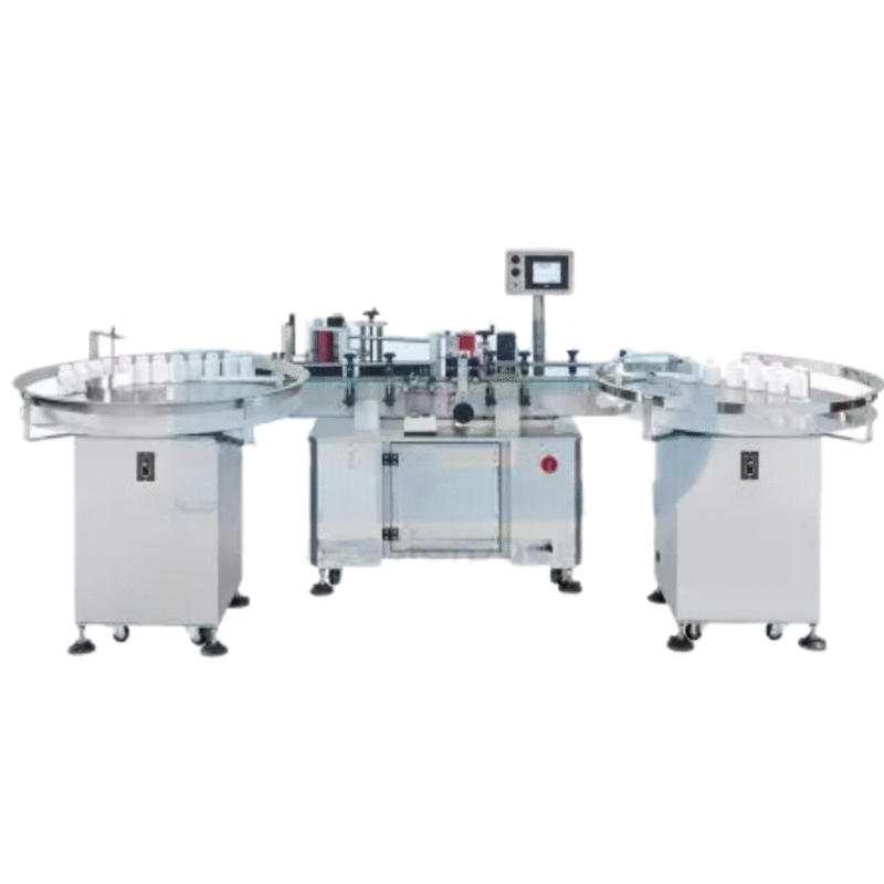 Automatic Round Bottle Labeler with Rotary Table Labeller  Dispensing Speed: max. 13m/min Label Size: max. (H) 110mm (L) 150mm Label Roll Size: Inner Dia. 75mm; Outer Dia. 300mm Power Supply: 110/220 VAC, 50/60 HZ, 1 PHASE Air Requirement: 90 PSI / 3 CFM Dimension: (L) 850mm x (W) 600mm x (H) 500mm Rotary Table Table Diameter: 600 / 800 / 900 / 1000 / 1200mm Power Supply: 110/220 VAC, 50/60 HZ, 1 PHASE Dimension: (H) 500mm