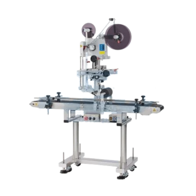 Automatic Top Labeling Machine Labeling Speed: 30–60 pcs/min (depends on label and product sizes) Label Size: (Length) 10–250 mm, (Width) 10–100 mm Label Roll: Inner Diameter 75 mm, Outer Diameter 300 mm Accuracy: ± 1 mm Labeling Length: 10–250 mm Power Supply: 110 or 220 VAC, 50/60 Hz, single phase Machine Size: (L) 1400 mm × (W) 750 mm × (H) 1459 mm
