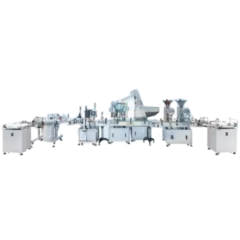 Bottle Capsule Counting Machine Line Capsule counter Product size: (Dia.) 2 ~ 40mm (H) 2mm at least Counting speed: 1200-2000pcs/min Accuracy: 100% Dimension: (L) 2000mm x (W) 1000mm x (H) 1500mm Weight: 380KGS Capping machine Cap types: General screw caps, plastic caps and round caps Cap diameter: 25-55mm Capping speed: 30- 35BPM (depends on the bottle and cap type) Dimension: (L) 1500mm x (W) 1000mm x (H) 1300mm Weight: 450 KG Round bottle labeling machine Bottle shape: Round bottles or Round cans Label type: Non-transparent labels Label size: (W) max. 100mm (L) max. 300mm Label roll diameter: (inner) 75mm (outer) 300mm Dimension: (L) 2000mm x (W) 1800mm x (H) 1100mm Weight: 330 KGS Power and Air pressure Power: 110/220VAC, 50/60Hz, 1 Phase Air: 90 PSI/2 CFM