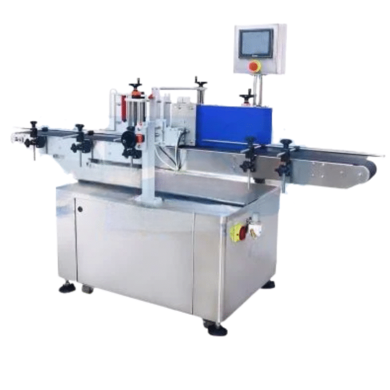 Spindle Wraparound Round Bottle Labeler Automation level: fully automated Machine motor: stepper motor or servo motor Labeling speed: 15~30 pieces/minute (according to label size) Labeling accuracy: +/-0.5~1mm (according to the product) Bottle size: (D) 16-90mm (H) 30-160mm Label size: (W) 10-100mm (L) 20-250mm Label roll size: (ID) 75mm (OD) 280mm Product size: (W) 10-100mm (L) 20-250mm Power supply requirements: 110 or 220VAC, 50/60Hz, single phase Machine specifications: (L) 2090mm, (W) 1230mm, (H) 1350mm *Specifications may vary depending on configuration; detailed specifications are subject to actual shipment.