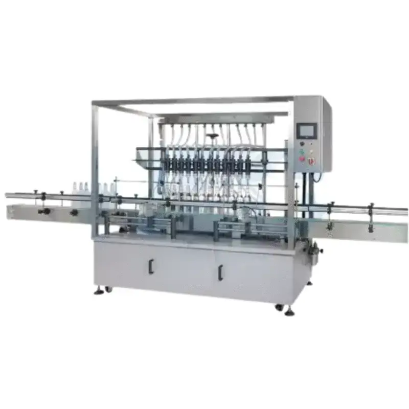 12 Nozzle Overflow Liquid Filler Filling range: 1~5L (can be customized) Filling speed: 25~40 bottles/min Power supply: 110V or 220VAC, 50/60Hz