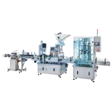 Automated Chemical Products Filling Capping and Labeling Packaging Line Filling range: 500- 5000ml Filling speed: 20-25 BPM Adopting pump: Piston pump Applicable cap: Plastic Screw caps Applicable bottles: Round bottle, barrel, and cylinder Power supply: 110 or 220 VAC, 50/60 Hz, Single phase