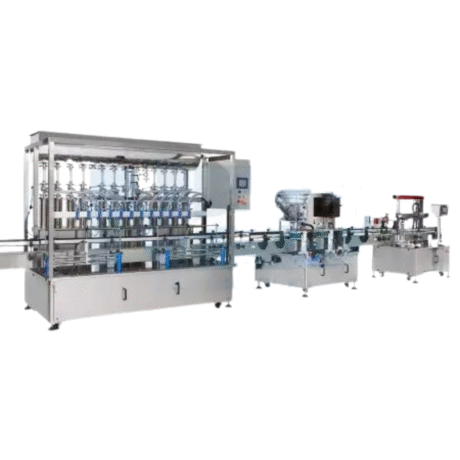 Automatic 12-Nozzle Piston Filling Capping Labeling Line Filling Machine Filling speed: 30~50 bpm (depends on product viscosity and bottle size) Filling range: 100~1000ml (can be customized) Accuracy: ± 1% Voltage: 110 or 220 VAC Capping Machine Driven device: Single-phase brushless motor Capping speed: 20~40 pcs/min (depends on bottle and cap size) Cap Type: All kinds of screw caps Air consumption: 5Kg Voltage: 110 or 220 VAC Automatic Labelling Machine Labeling speed: 20~60 pcs/min (depends on product and label size) Label size: (W) 10~100 mm / (L) 20~250mm Label reel: Inner diameter 75mm / Outer diameter 300mm Accuracy: ± 1mm Voltage: 110 or 220 VAC