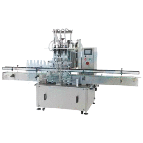 Automatic 4-Nozzle Overflow Filler Liquid: Free-flowing liquid Speed: 3bpm (5L bottle) Filling range: 1~5L Control system: PLC+HMI system Power supply : 110v or 220v, single phase Dimension: (L)3000mm (W)1018mm (H)1777 mm