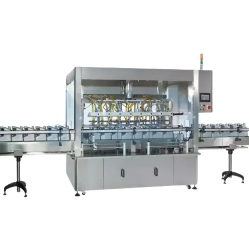 Automatic 8 Nozzles Gear Pump Liquid Filler Number of Nozzles： 8 Nozzles Automation Level： Fully automated Suitable Liquids： Free-flowing, under 40 degrees Celsius Filling Range：50~5000ml Filling Speed：50~250ml/sec Filling Precision：±0.5%~1% Suitable Containers： All types Power Supply：220 VAC, 50/60 Hz, 3 phase Machine Weight：500kg Machine Dimension：(L)4400mm (W)1900mm (H)2150mm *Actual machine specifications may vary