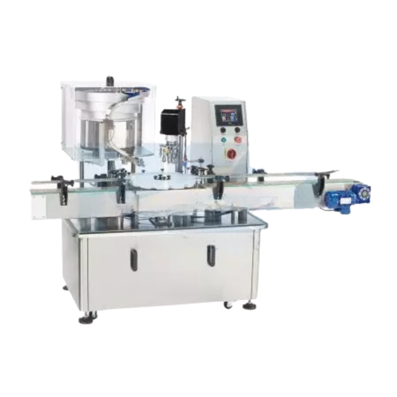 Automatic Aluminum ROPP Capping Machine Driving Device: Brushless DC electric motor Capping Type: Any kind of aluminum caps Capping Speed: 30-40 bottles/min Air Pressure: 5kg Power Requirement: 220VAC, 50/60Hz Size: (L) 2500mm (W) 1200 mm (H) 1600mm