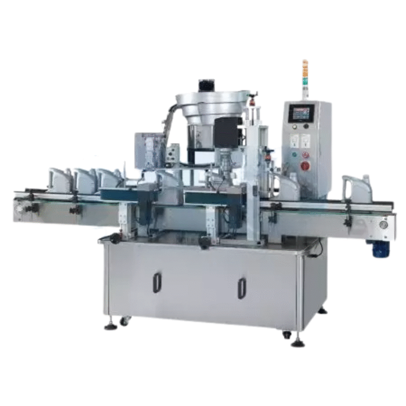 Automatic Capper Cap type: all kinds of screw caps Cap diameter: 22~120 mm Capping speed: 20~40 bottles/ min Air pressure requirement: 6kg Power supply: 110V or 220VAC, 50/60Hz