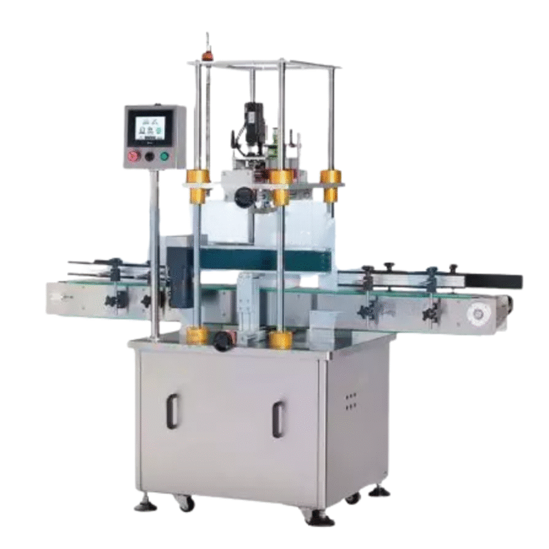 Automatic Dual Servo Motor Capper Applicable bottles and caps: widely applicable with various bottles and caps Applicable caps: 30~60mm (outer diameter) Capping speed: 30 bottles/min Compressed air requirement: 2~5 kg Power supply: 220 VAC; 50/60 Hz; Single phase Dimensions: (L) 1700 mm (W) 1200 mm (H) 1700 mm Weight: 500 Kg