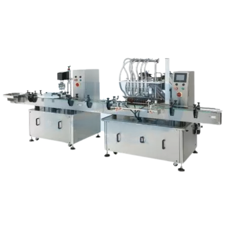 Automatic Overflow Filling and ROPP Cap Capping Production Line Liquid Filling Machine No. of nozzles: 6 nozzles (can be customized to 4, 8, or 12 nozzles) Filling speed: 25~40 bpm (depends on product viscosity and bottle size) Filling range: 100~4000ml (can be customized) Accuracy: ± 1% Voltage: 110 or 220 VAC Capper Machine Driven device: Single-phase brushless motor Capping speed: 30~40 pcs/min (depends on bottle and cap size) Cap type: Aluminum caps Air consumption: 5Kg Voltage: 110 or 220 VAC