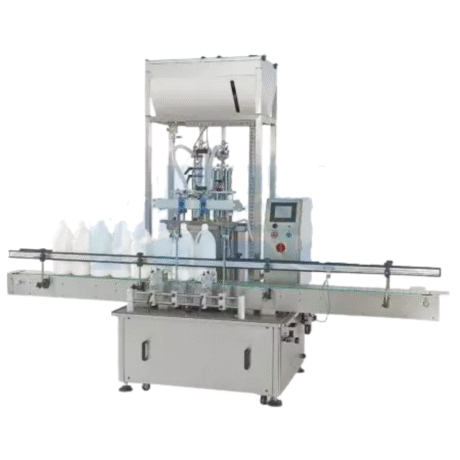 Automatic Piston Liquid Filling Machine Liquid: Less to thick liquid Speed: 3bpm (5L bottle) Filling range: 1~5L Control system: PLC+HMI system Power supply: 110v or 220v, single phase Dimension: (L)3000 (W)1018 (H)2425 mm