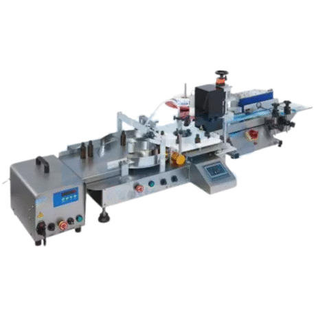 Compact Filling Line (Filler Capper Labeler) Filling range: 5-150ml Capping speed: 1000/hr (depends on bottle and cap size) Cap type: caps Bottle size: Dia : 15~50mm / Height : 30~60mm Voltage: 110 or 220 VAC