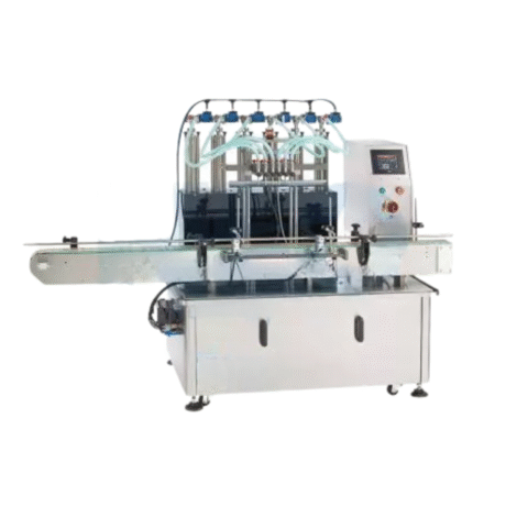 Multi-nozzle Over-flow Liquid Filler Voltage: 110 or 220 Filling range: 250 - 3000ml Filling accuracy: 0.5%~1% Dimension: (L)3400mm (W)800mm (H)1500mm