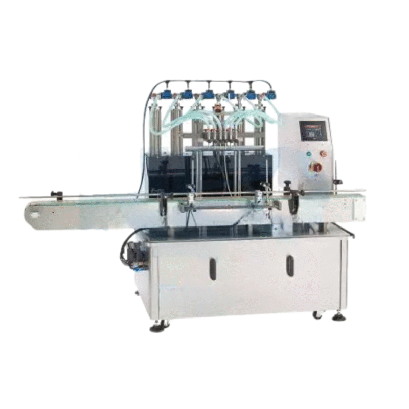 Multi-nozzle Over-flow Liquid Filler Voltage: 110 or 220 Filling range: 250 - 3000ml Filling accuracy: 0.5%~1% Dimension: (L)3400mm (W)800mm (H)1500mm