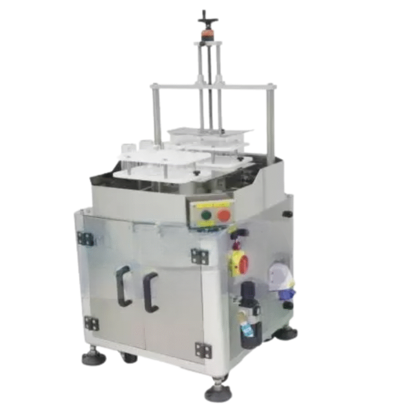 Semi-Auto Bottle Rinser Rinsing Nozzle: 6 interior rinsing nozzles and 6 exterior rinsing nozzles Rinsing Method: Liquid rinsing Degree of automation: Semi-auto Rinsing Speed: 20 to 30 seconds per rinsing process Applicable Liquid： Water, disinfectors, and detergents. Applicable rinsing containers： Glasses, beakers, and glass cups (Can be customized for other containers) Power Supply： 110 or 220VAC, 50/60Hz, single phase Machine Dimension：(L)720mm (W)750mm (H)1500mm Liquid infeed and outfeed position： On the right side of the machine (Hose length customizable) Manufacturing Location： Taiwan Warranty Period： One year