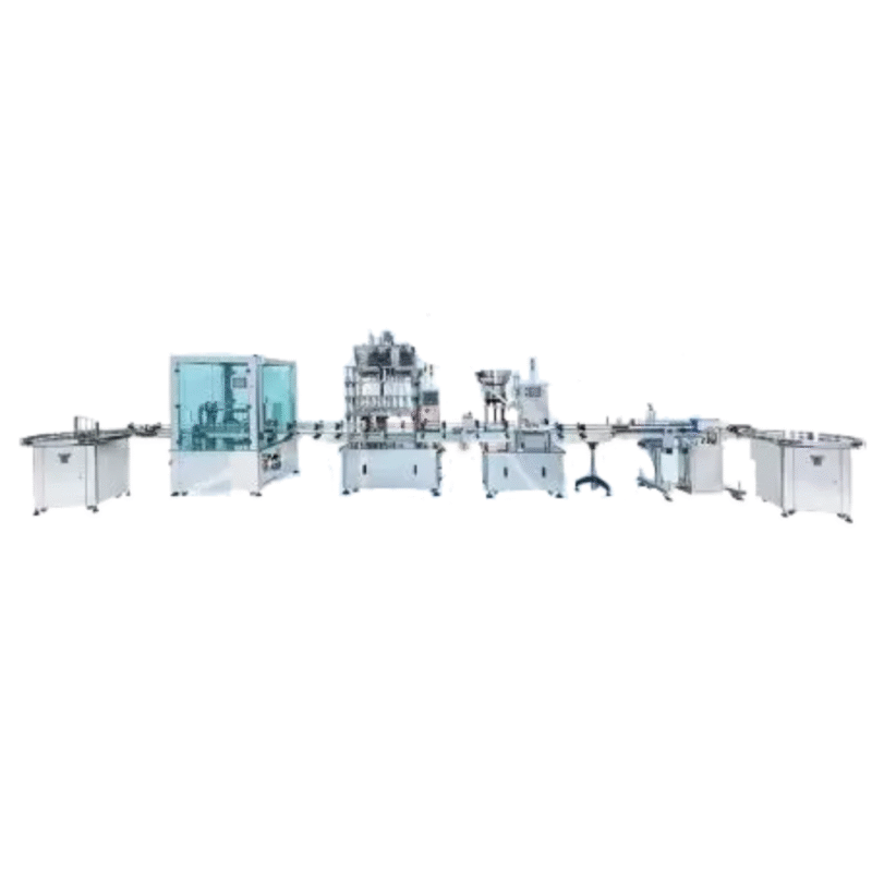 Soy Sauce Filling and Capping and Labeling Packaging Line (Food and Medical Products Filling and Capping Line) Automation level: Fully automatic Speed: 15-35 bpm (depending on filling volume, customized according to requirements) Filling liquid: Fluid and foamy liquid Filling range: 100-6000ml Bottle size: Various types of bottles and cans can be customized Cap size: Various types of caps can be customized Label size: (W) 10-100mm (L) 20-300mm Label roll diameter: (I.D.) 75mm (O.D.) 300mm Air pressure requirement: 5-8KGS Power Requirement: 110/220VAC, 50/60Hz, single phase Machine Size: (L)11580mm (W)2736mm (H)2092mm ＊Dimensions may vary depending on bottle and cap size; detailed specifications are subject to actual shipment.