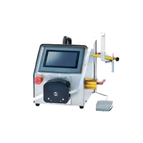 Tabletop Peristaltic Pump Liquid Filling Machine Filling range: 5~500ml Filling speed: 5- 50ml/sec Filling accuracy: ±0.5%~1% Power supply: 110 or 220VAC; 50Hz/60Hz; single phase Machine dimension : (L)459.7mm(W)493.4mm(H)419.1mm