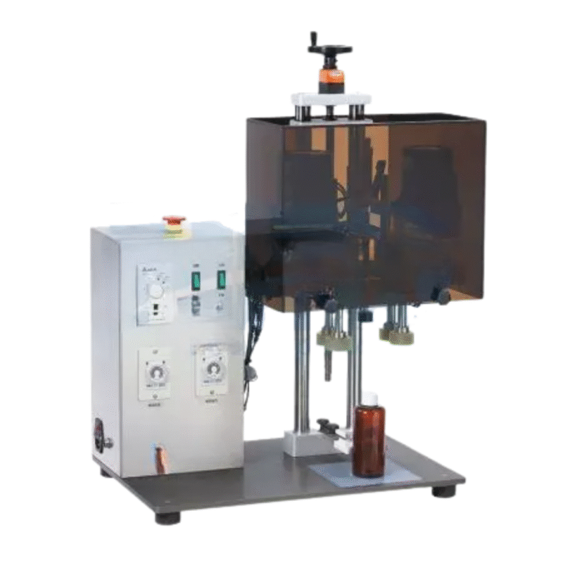 Tabletop Semi-automatic Capping Machine Applicable Capping Type: All kinds of screw caps Capper Outer Diameter: 30-60 mm Capping Speed: 20-30 bottles/min Air Pressure Requirement: 2-5 kg Power Requirement: 110V or 220VAC, 50/60Hz