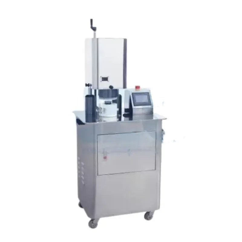 Vacuum Capping Machine Automation Level: Semi-automatic Capping Speed: 5~15 bottles/min (depends on operators) Cap Diameter: ø40–100 mm, single size mold Bottle Diameter: ø40–100 mm, single size mold Bottle Height: 50–180 mm Vacuum Degree: 740 mmHg (98.66 KPa) Vacuum Pump Consumption: 100 L/min (60 Hz), 85 L/min (50 Hz) Power Requirement: 110 or 220 VAC, 50/60 Hz, Single phase Air Supply: 4~6 kg Machine Size: (L) 600 mm × (W) 500 mm × (H) 1540 mm * Actual product specifications may vary