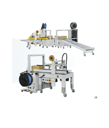 Semi-automatic Extensive and Side Double Belts Driving Carton Sealing Machine
